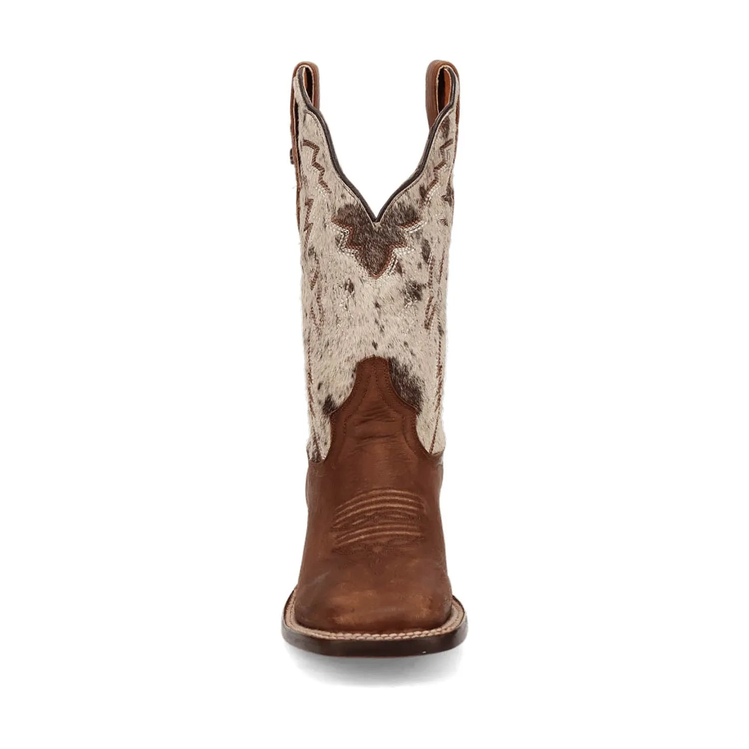 Dan Post Womens Clarabelle Brown/White Hair-On Cowhide Cowboy Boots