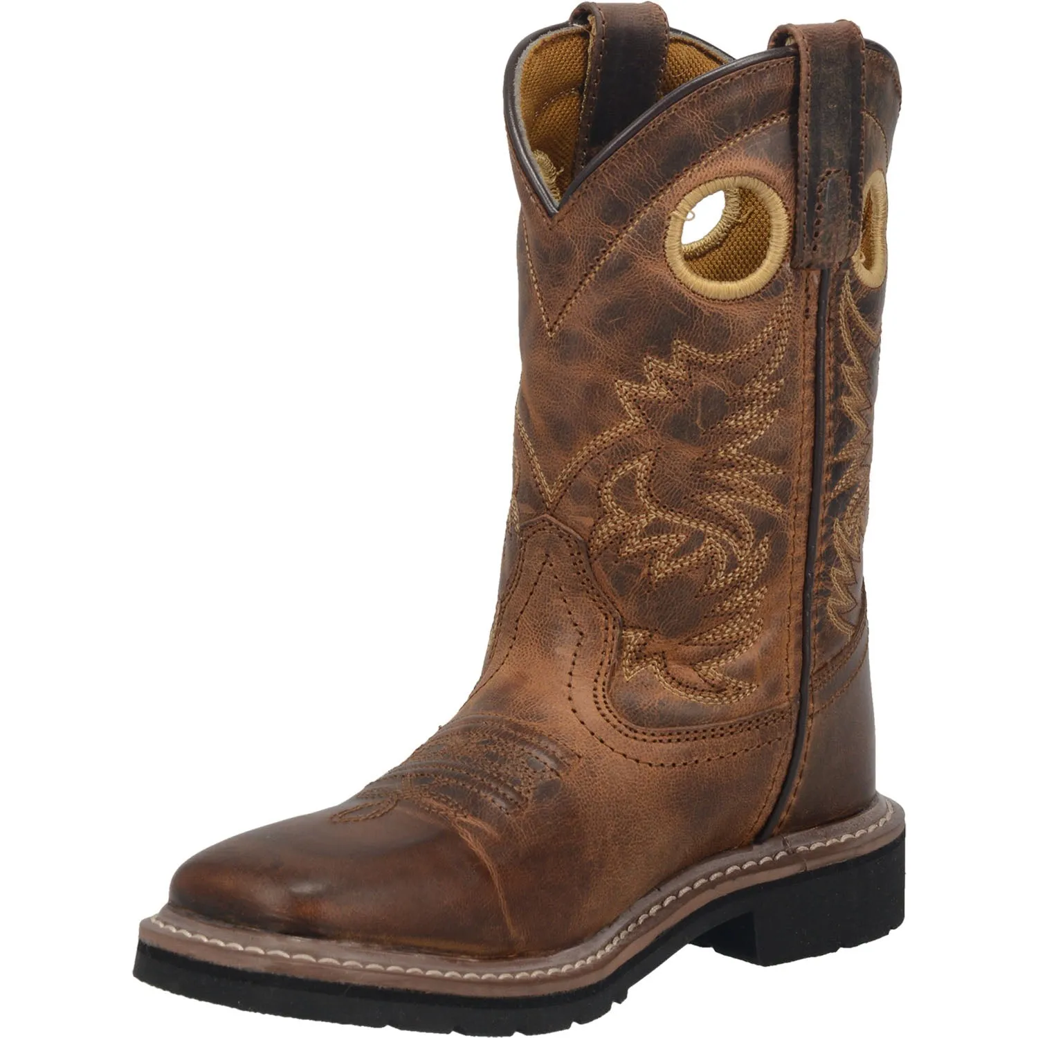 Dan Post Youth Boys Brown Amarillo 9in Square Toe Cowboy Boots Leather