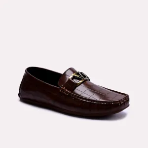 Davis Brown Textured Loafers 0130784