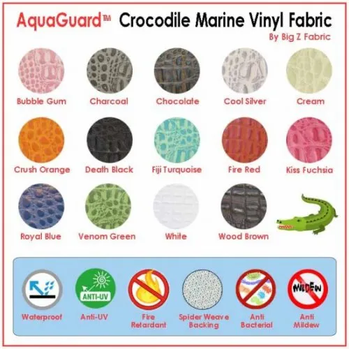 Deadpool Red AquaGuard &reg; Crocodile Marine Vinyl Fabric / Sold By The Yard