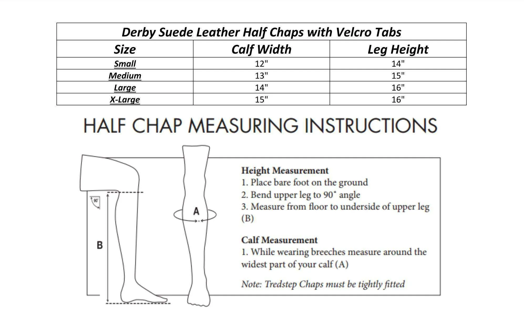 Derby Originals Suede Leather Half Chaps with Velcro Closure for Horseback Riding or Motorcycle Use