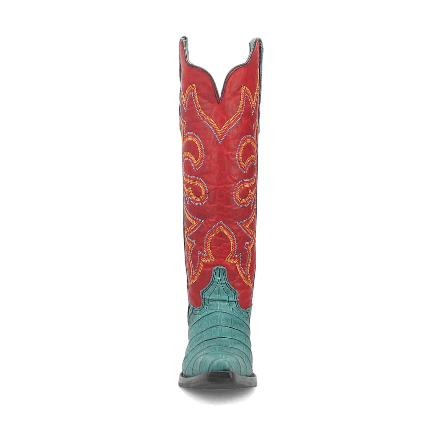 Dingo Womens Matilda Turquoise/Red Leather Cowboy Boots