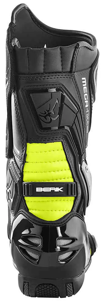 Donington Berik Motorcycle Boots, Black/Fluorescent Yellow