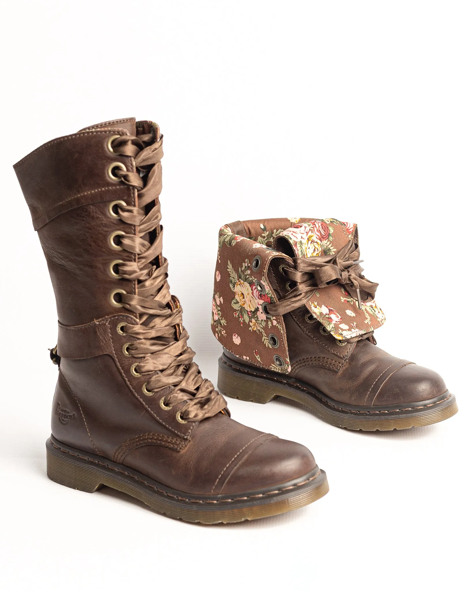 DR. MARTENS TRIUMPH BROWN FLORAL