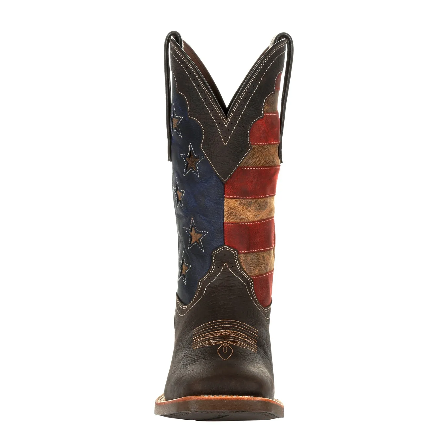 Durango Mens Chestnut/Vintage Flag Leather Rebel Pro Cowboy Boots