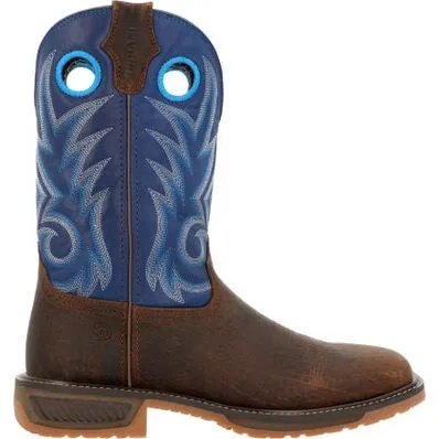 Durango Men's Workhorse 11" Worn Saddle Western Boot -Denim Blue- DDB0400