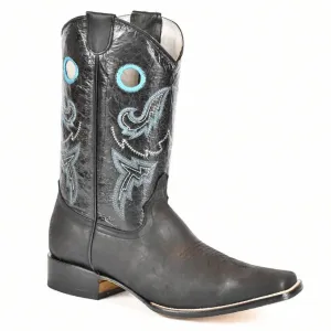 El Norteno Family Black Leather, Leather Sole Rodeo Cowboy Boot-221