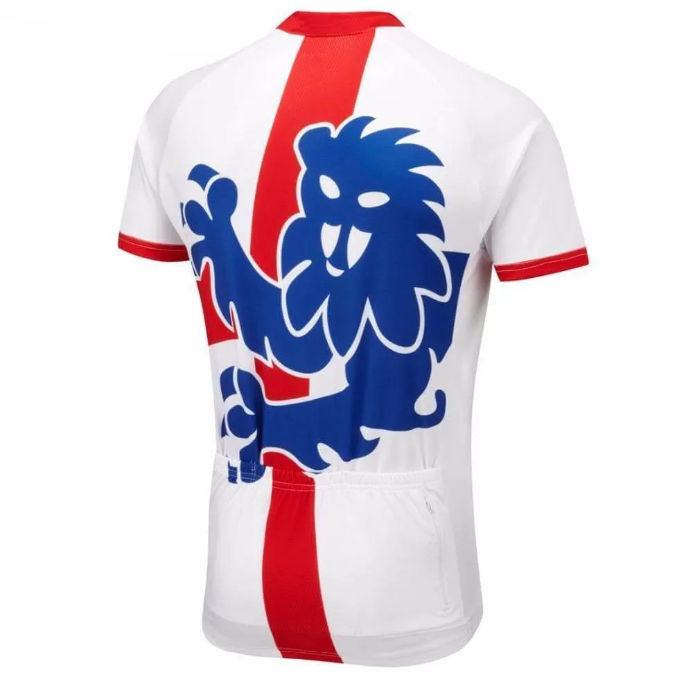 England Flag 3 Lions Cycling Jersey