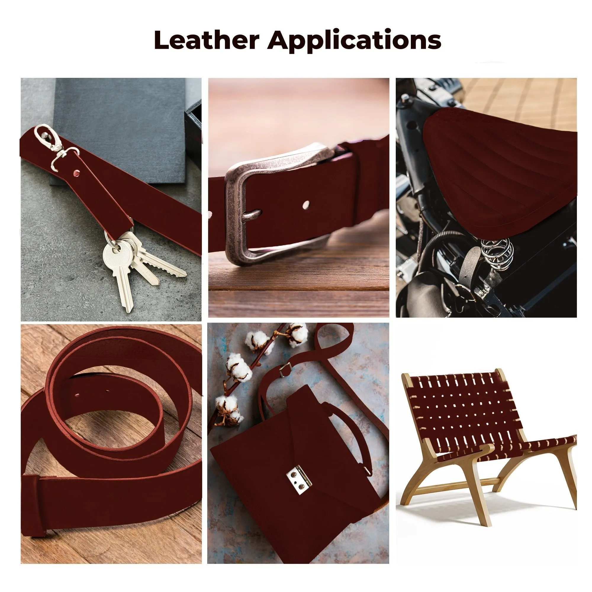 European Leather Work Oil Tanned Waxy Finish Leather 5-6 oz (2-2.4mm)  40" Length Full Grain Cowhide Handmade Leather for DIY, Crafts, Sheaths