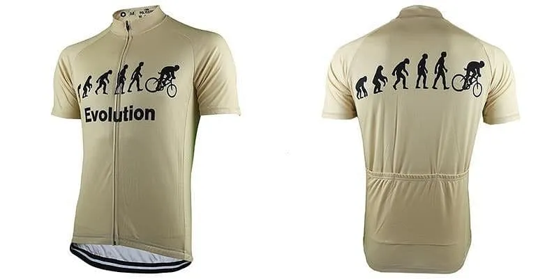 Evolution Of Man Cycling Jersey - Beige