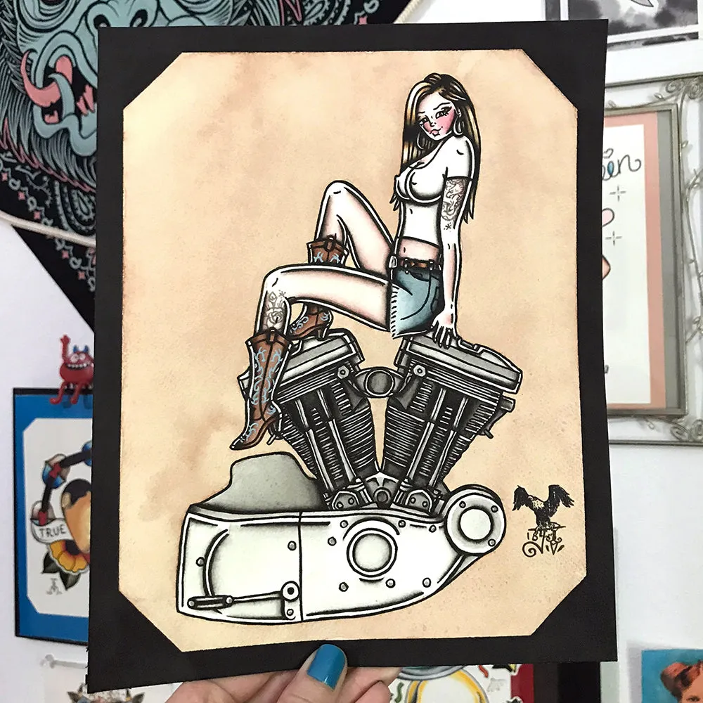 Evolution Sport Engine Pinup Print