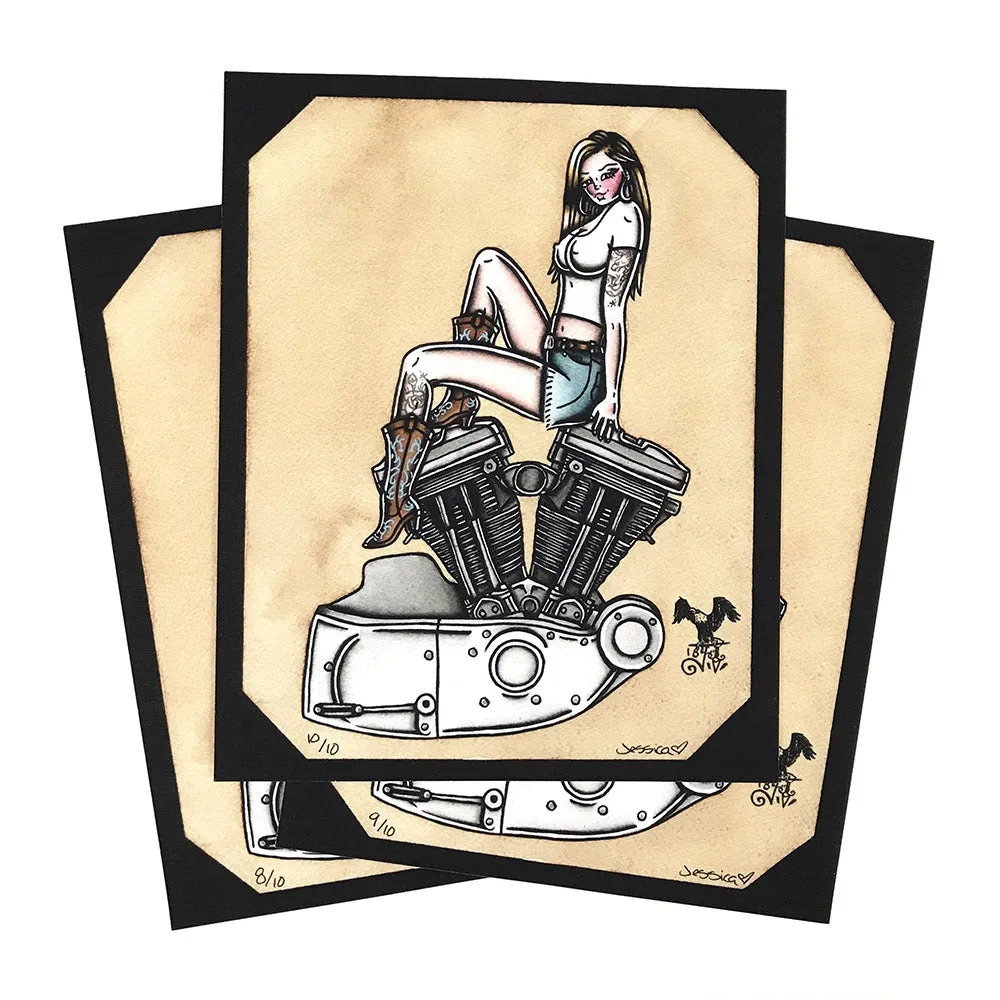 Evolution Sport Engine Pinup Print