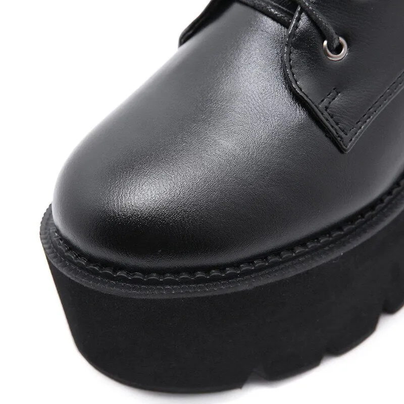 Fashion Chain Motorcycle Platform Ankle Boots