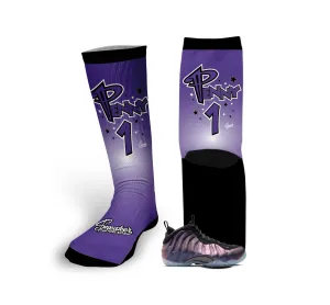 Foamposite Eggplant One Penny Socks