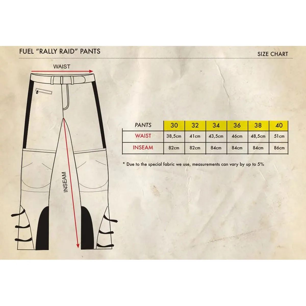 FUEL RALLY RAID MOTORCYCLE PANTS - WHITE