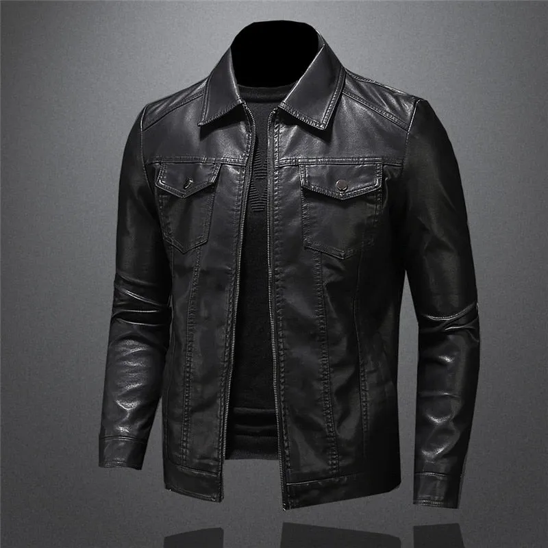 Funki Buys | Jackets | Men's Slim Fit Faux Leather Jacket