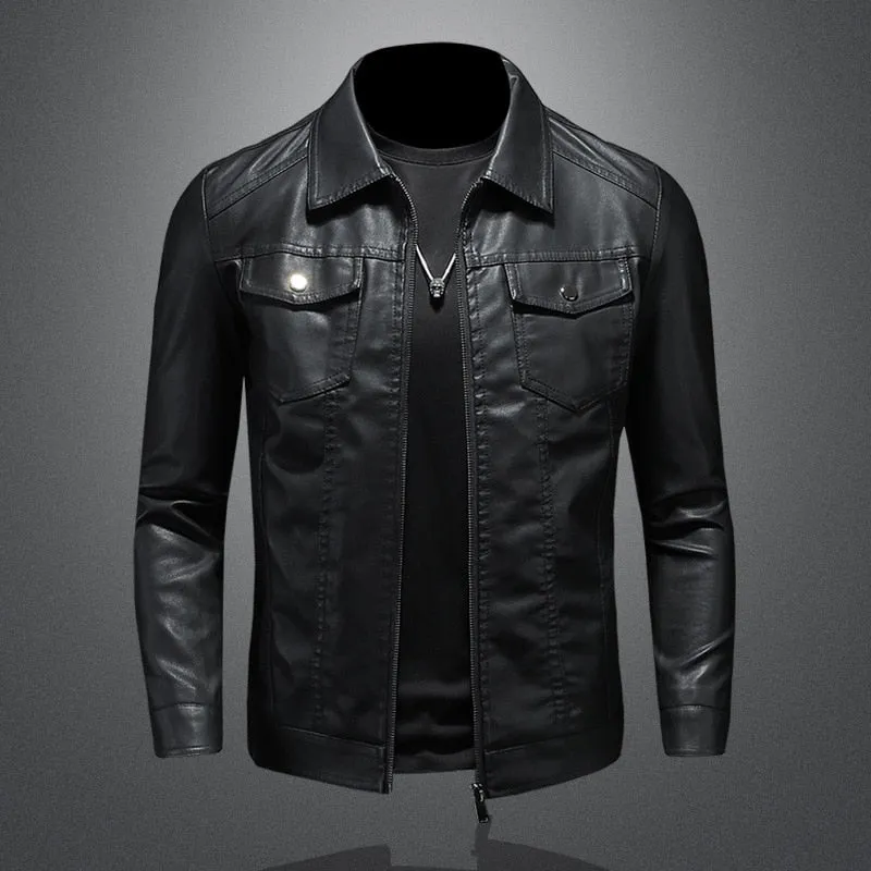 Funki Buys | Jackets | Men's Slim Fit Faux Leather Jacket