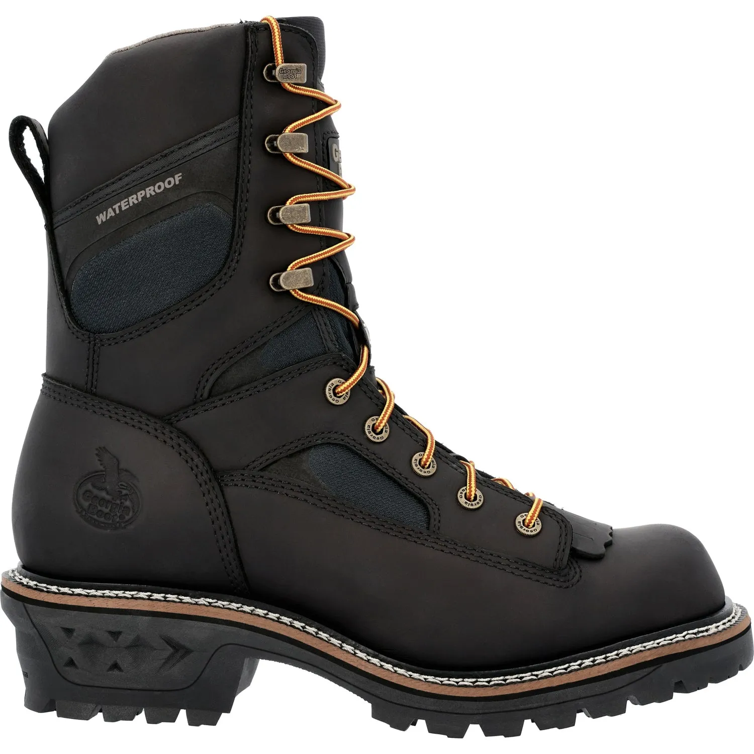 Georgia Mens LTX Logger WP CT Black Leather Work Boots