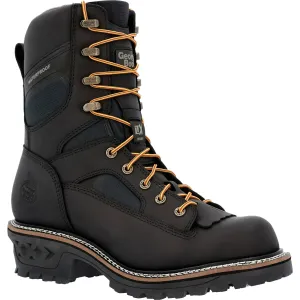 Georgia Mens LTX Logger WP CT Black Leather Work Boots