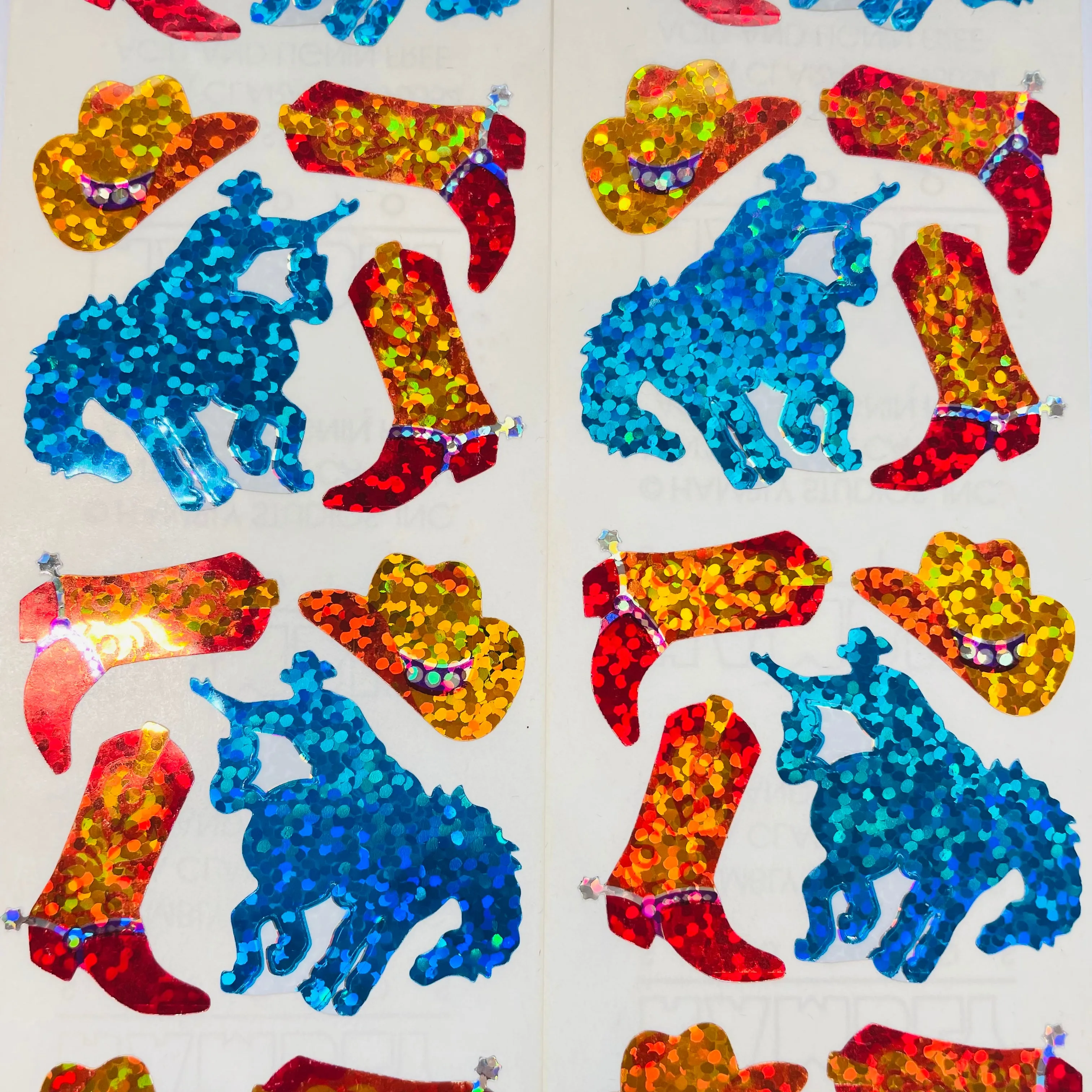 HAMBLY: Cowboy glitter stickers