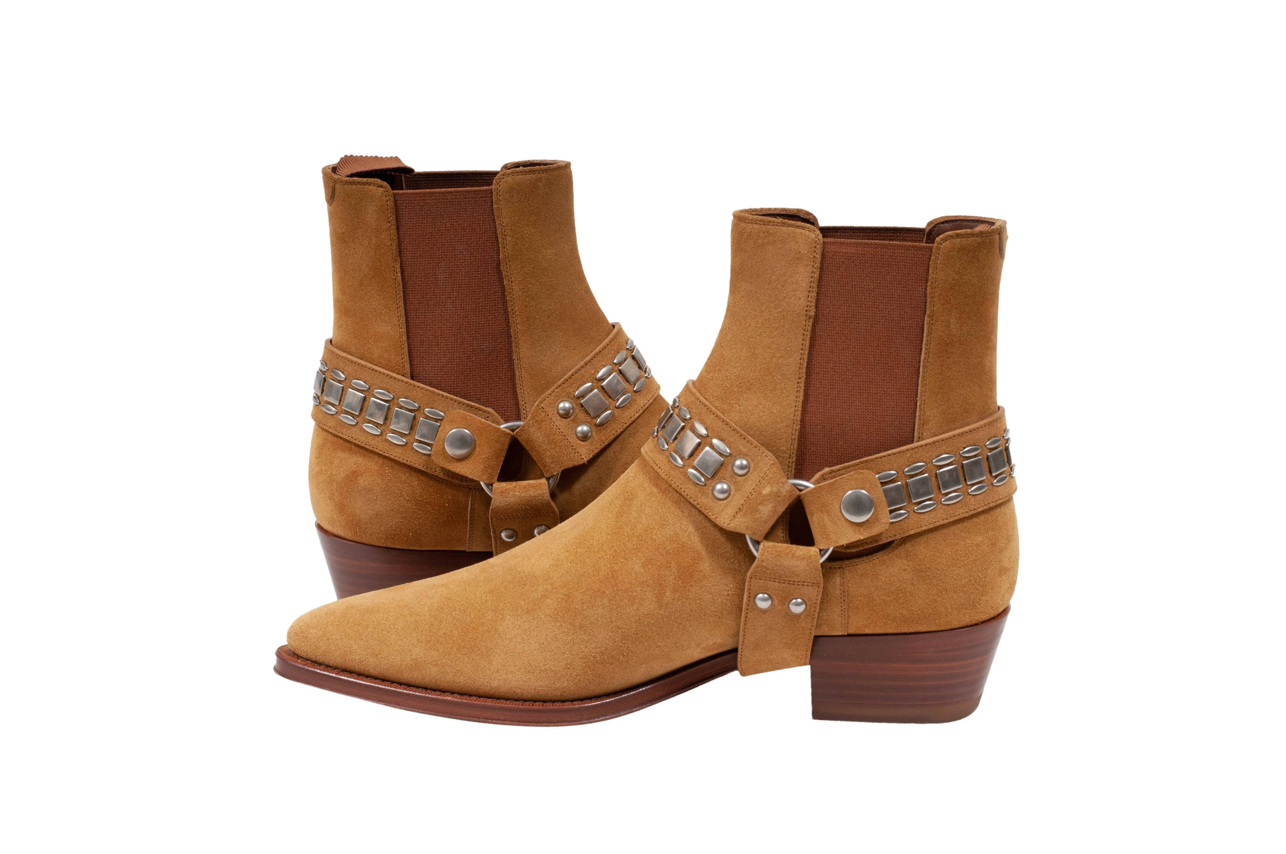 Havana Tan Camargue Biker Harness Chelsea Boots