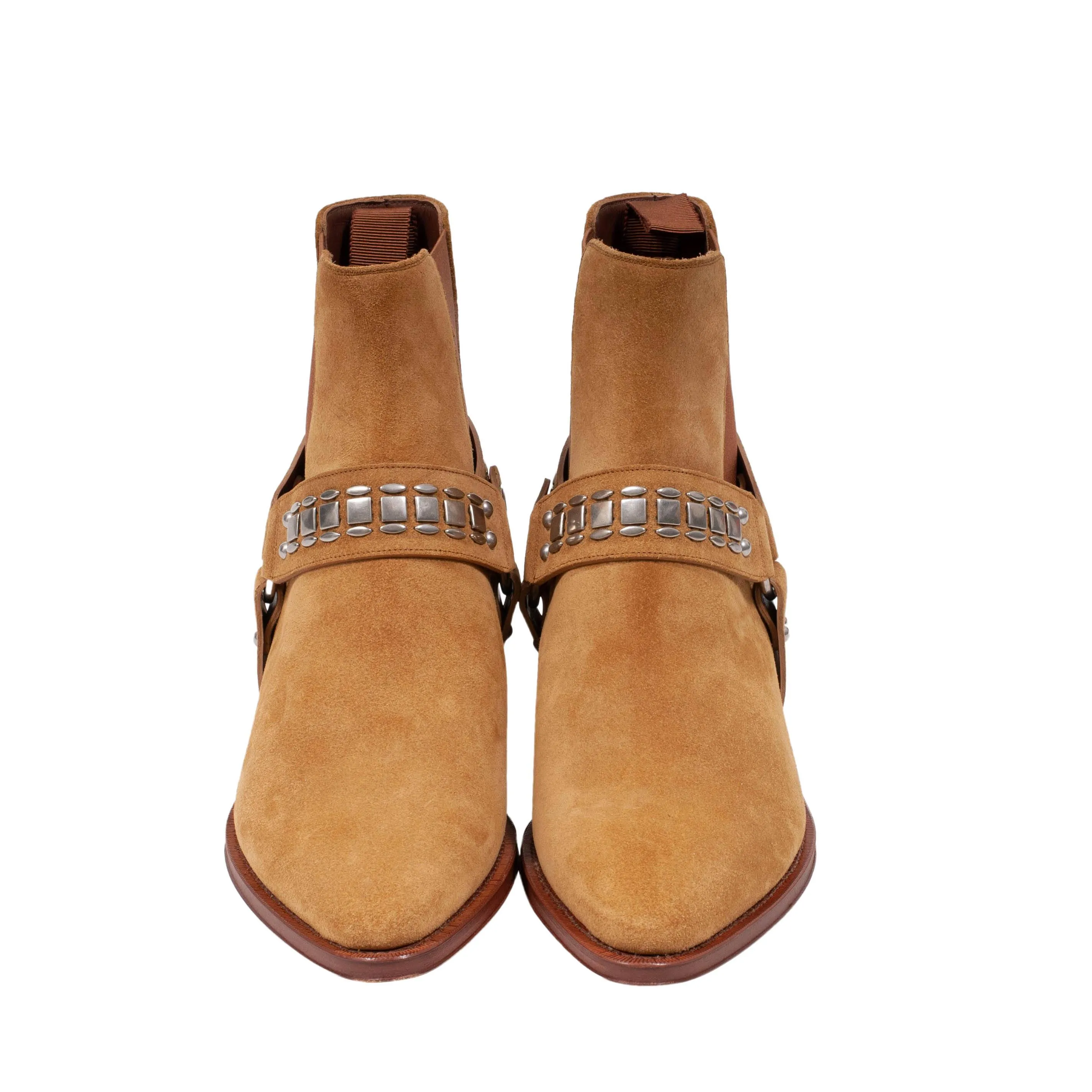 Havana Tan Camargue Biker Harness Chelsea Boots