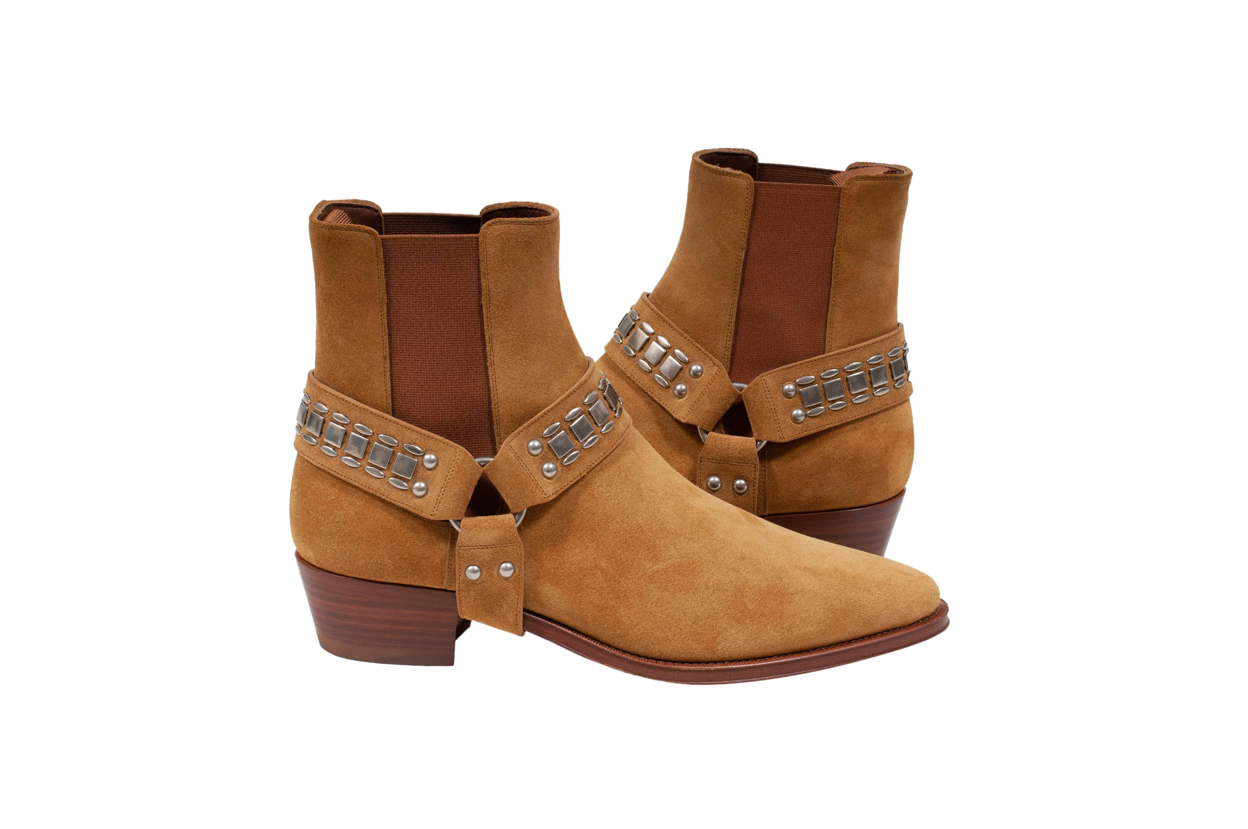 Havana Tan Camargue Biker Harness Chelsea Boots