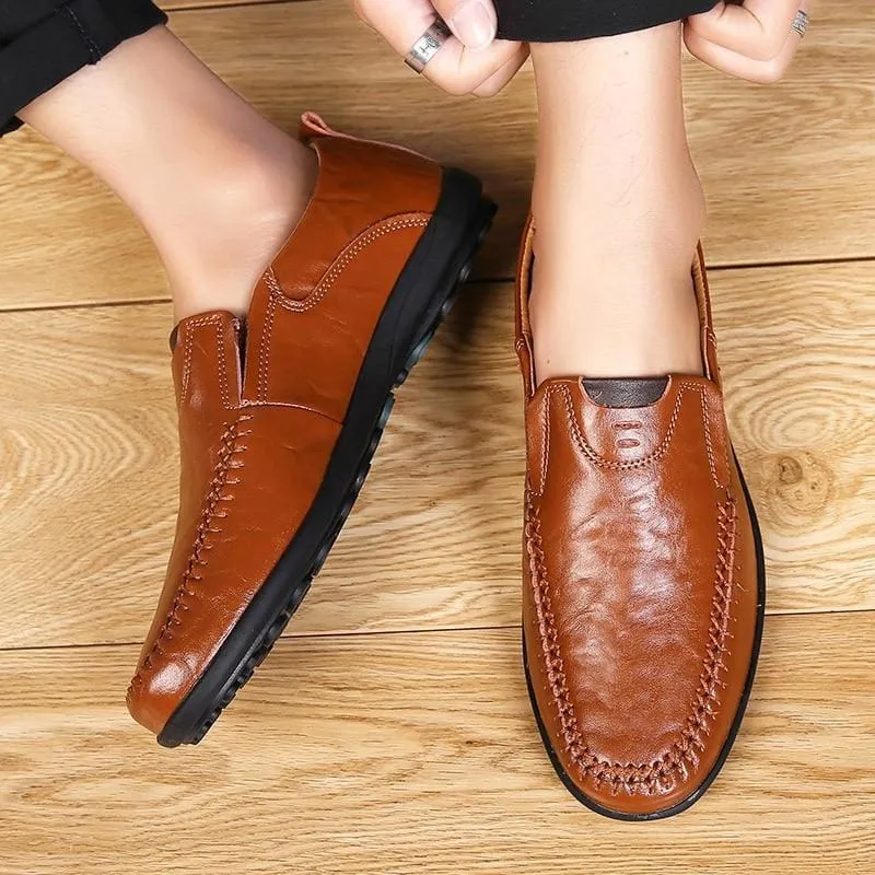 High Quality Leather Men Casual Shoes Soft Moccasins