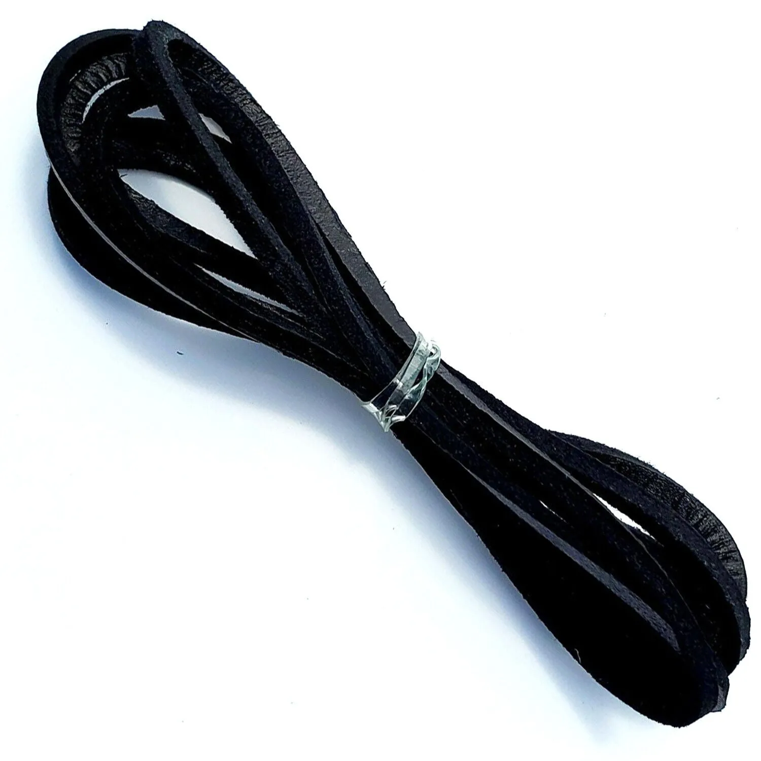 HL80910BLACK BLACK LACE Genuine Leather Strip Cord Braiding String Lacing 64"