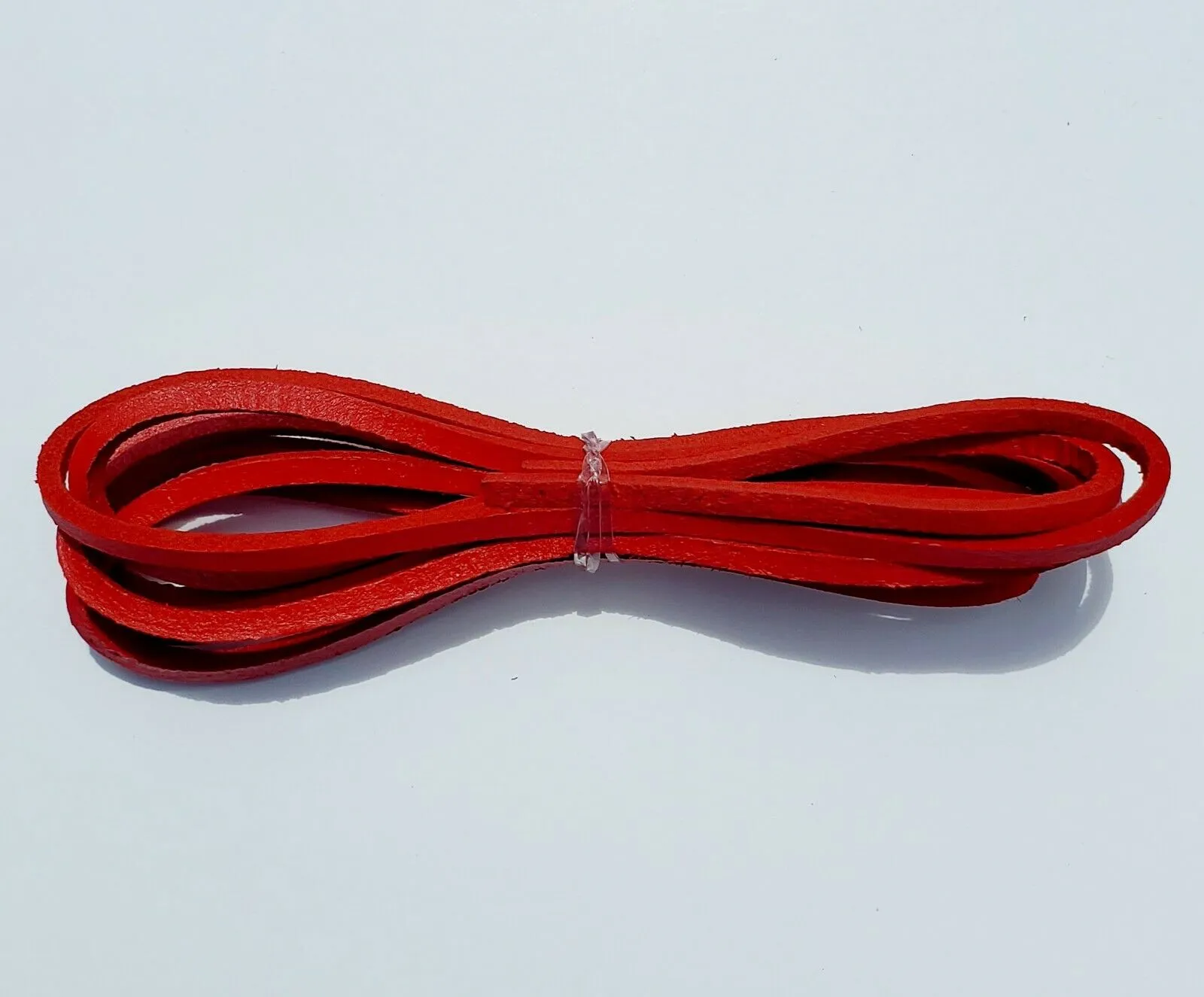 HL80910RED LACE Genuine Leather Strip Cord Braiding String Lacing 64" RED