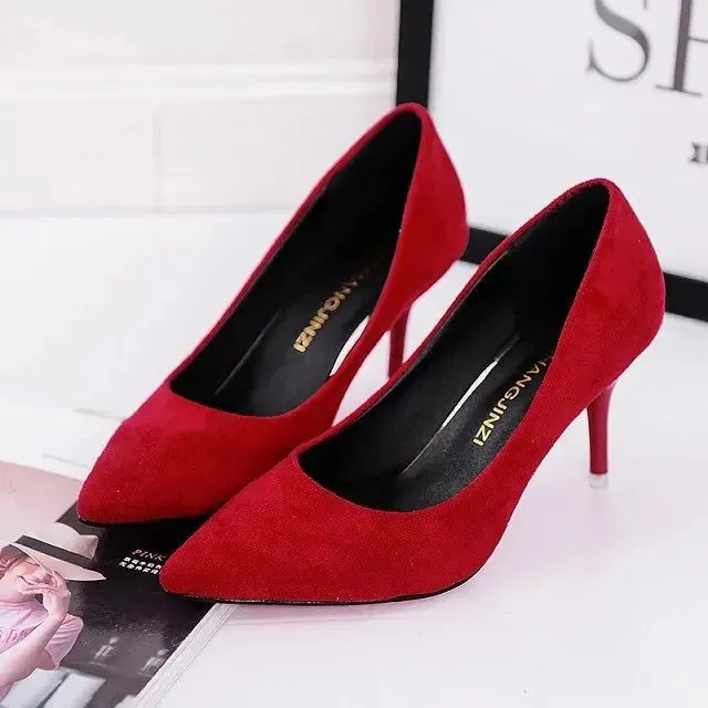 Hot Selling Women Shoes Pointed Toe Pumps Patent Leather Dress Red 8CM High Heels Boat Shoes Shadow Wedding Shoes Zapatos Mujer