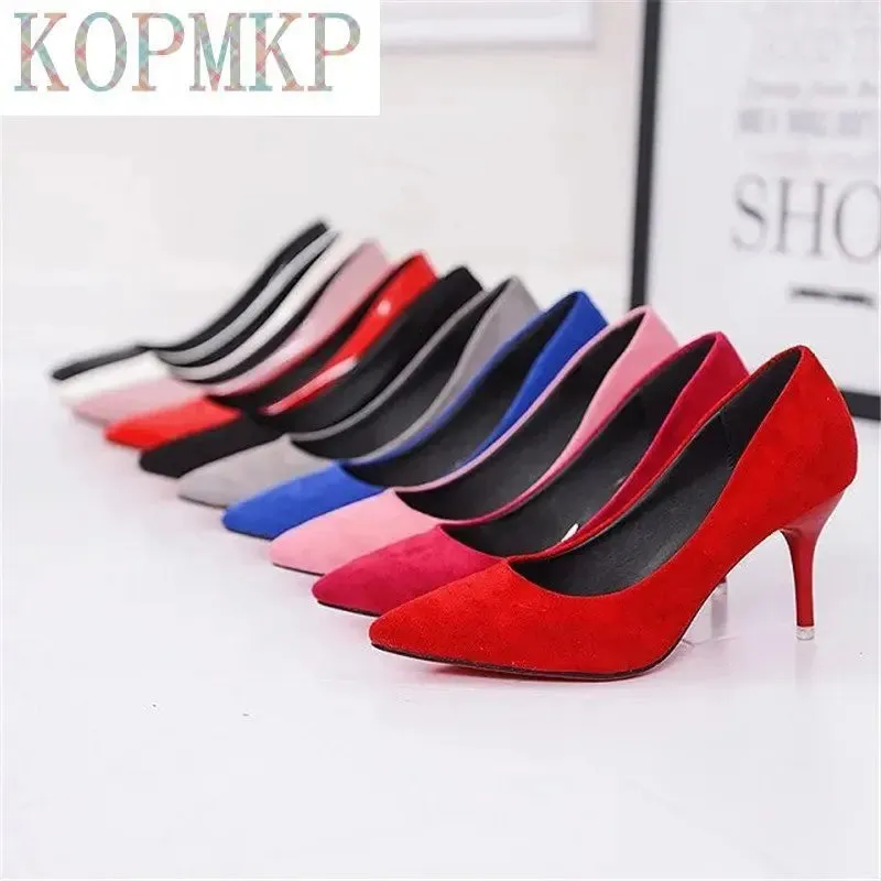 Hot Selling Women Shoes Pointed Toe Pumps Patent Leather Dress Red 8CM High Heels Boat Shoes Shadow Wedding Shoes Zapatos Mujer