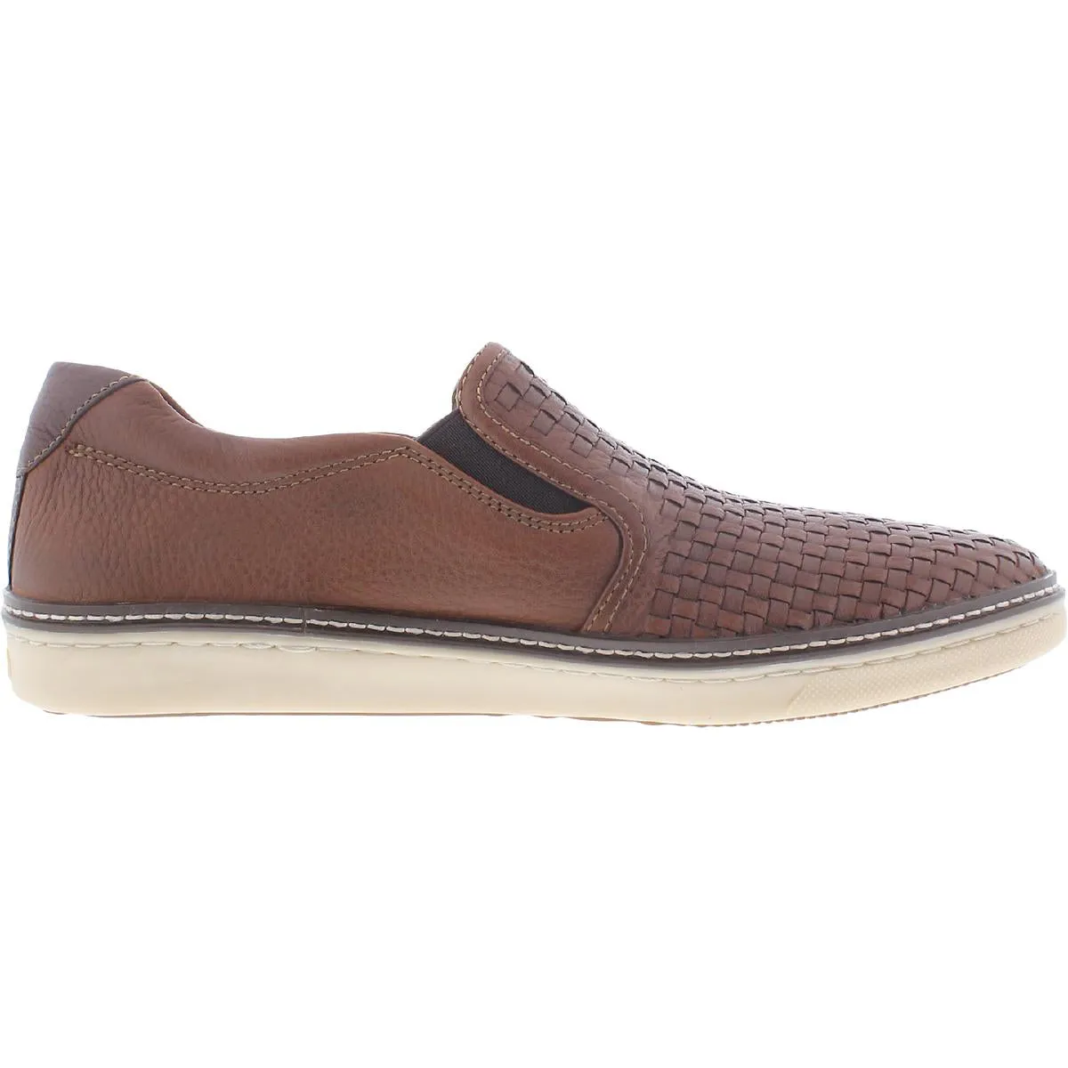 J&M Mens McGuffey Leather Slip On Boat Shoes