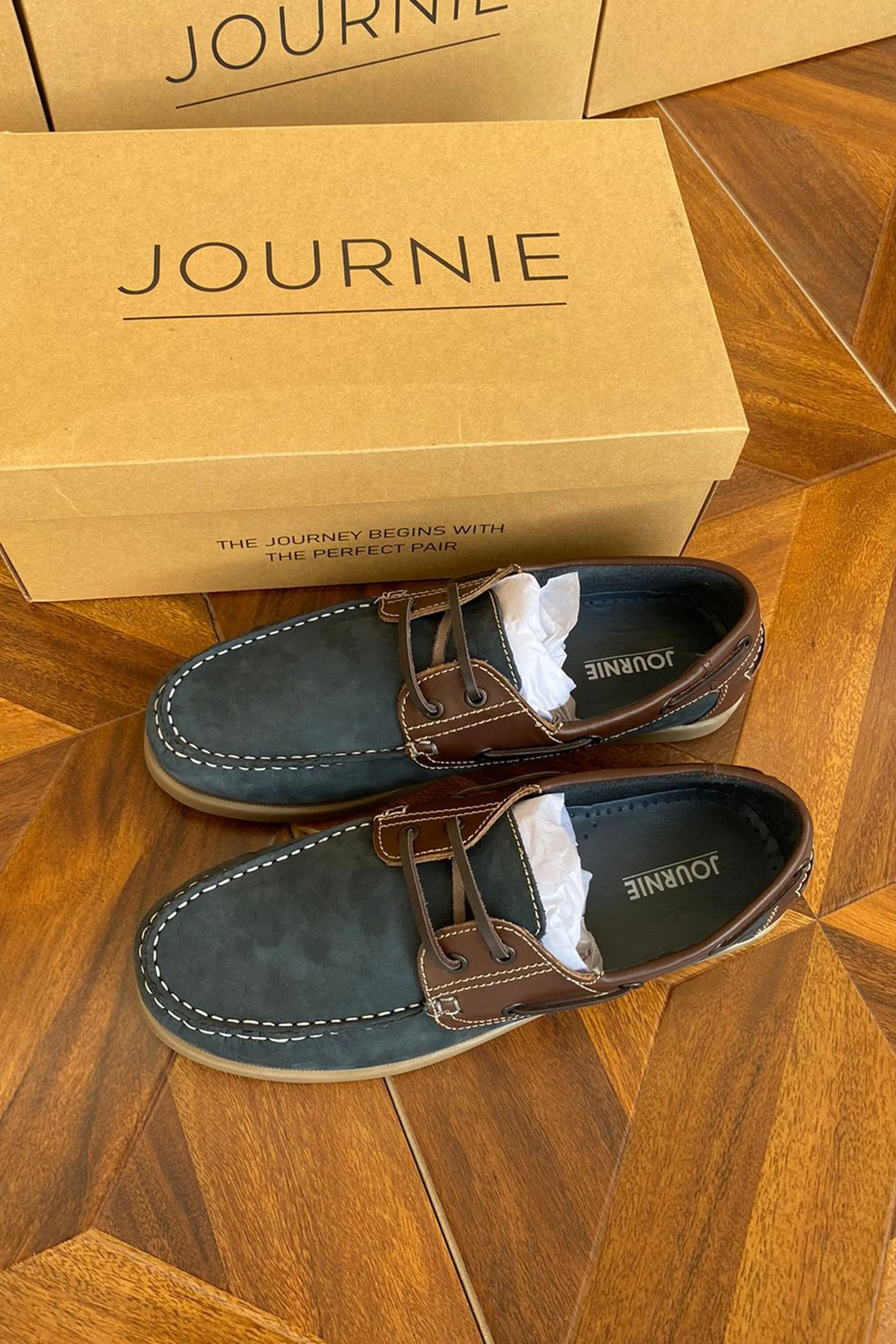 Journie Men's Comfortable Leather Boat Shoes