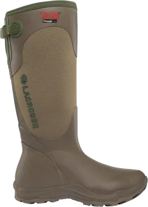 LaCrosse Womens Alpha Agility 15in 1200G Brown/Green Rubber Hunting Boots