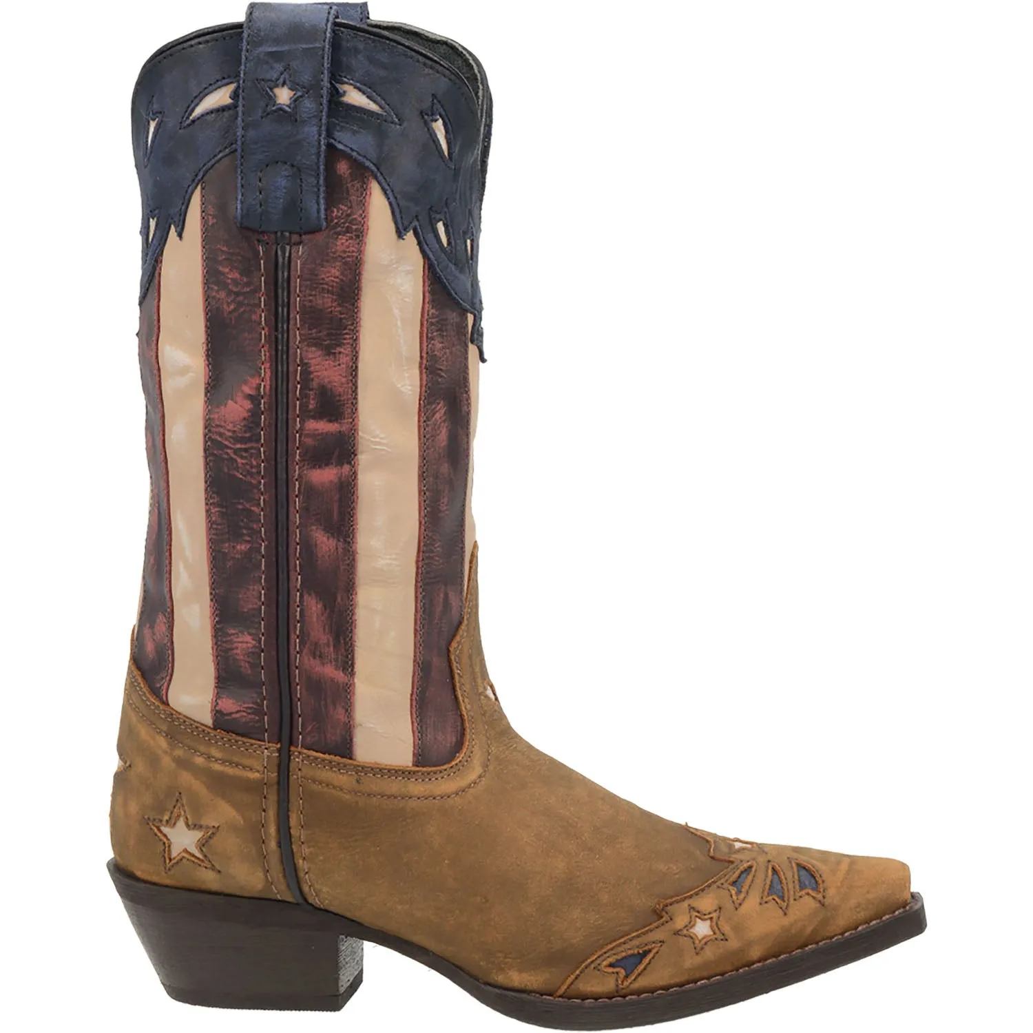 Laredo Womens Keyes Cowboy Boots Leather Tan/Multi