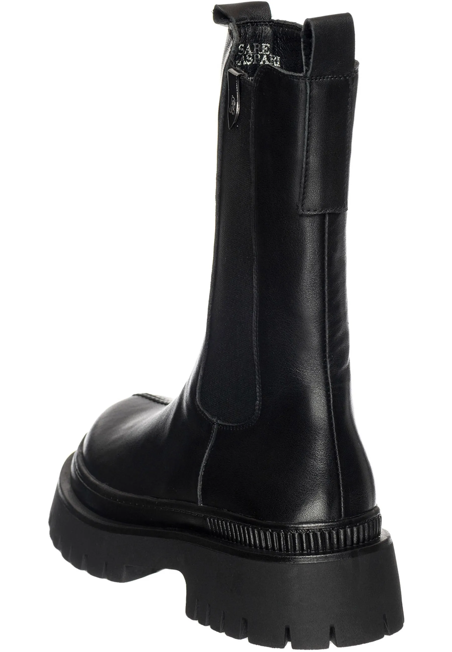 Leather Chunky Chelsea Boots - Black