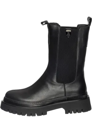 Leather Chunky Chelsea Boots - Black