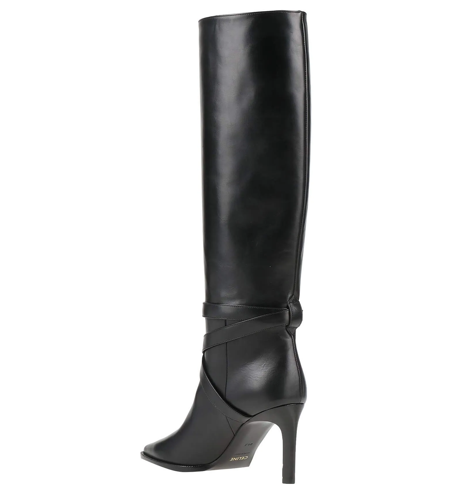 Leather stiletto boots CELINE, black