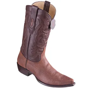 Los Altos Men's Bull Shoulder Brown Snip Toe Cowboy Boots