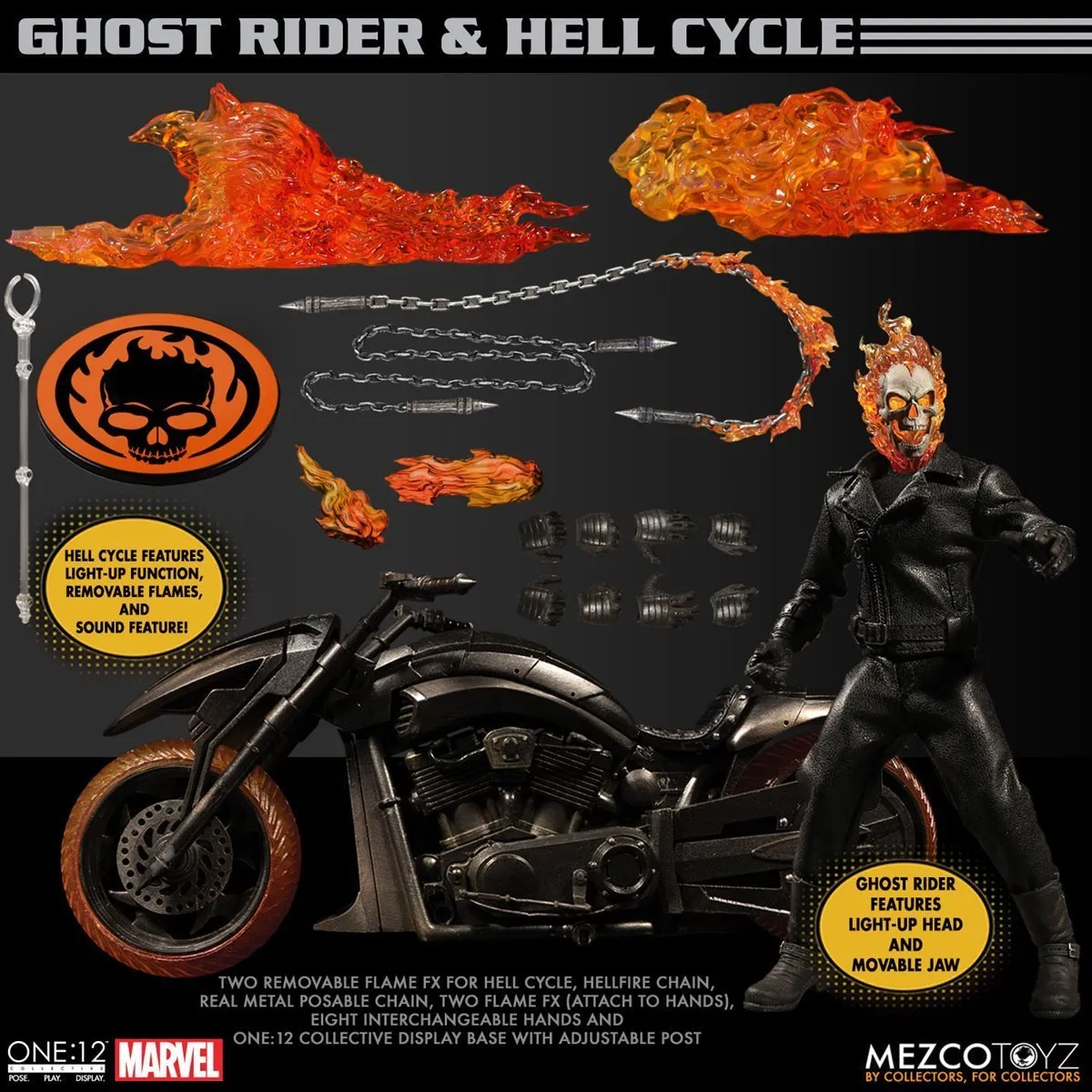 Marvel Mezco One:12 Collective Ghost Rider & Hell Cycle Set