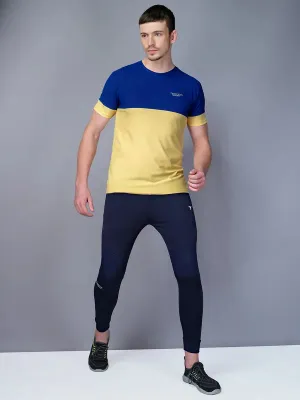 Men Colorblock Slim Fit Crew Neck T-shirt with TECHNO GUARD