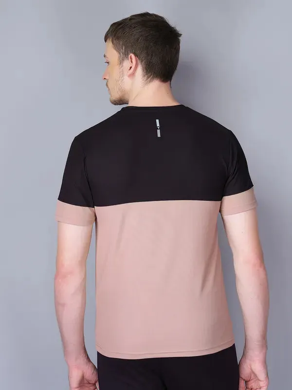 Men Colorblock Slim Fit Crew Neck T-shirt with TECHNO GUARD