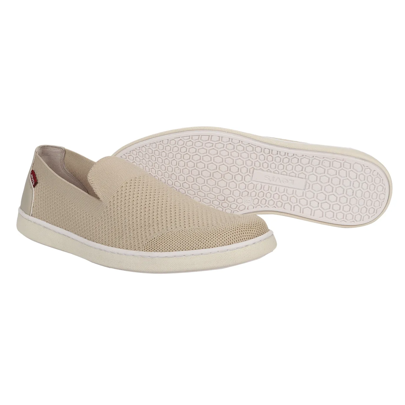 Men's Beige Solid Slip-On Sneaker