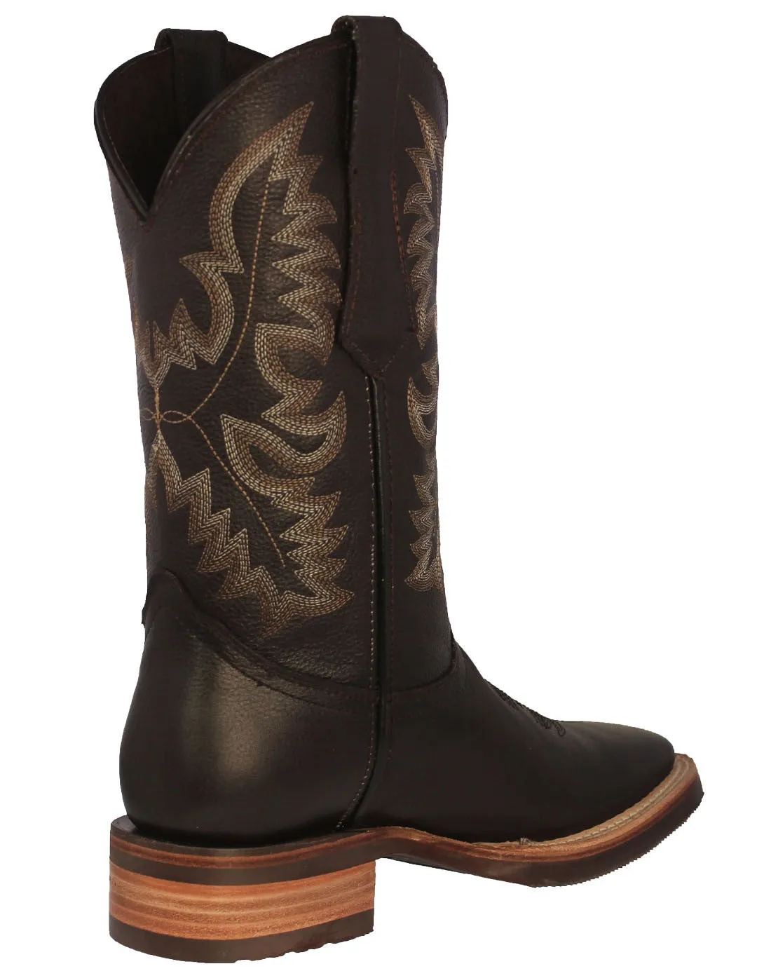 Mens Brown Western Wear Leather Cowboy Boots Rodeo - Square Toe