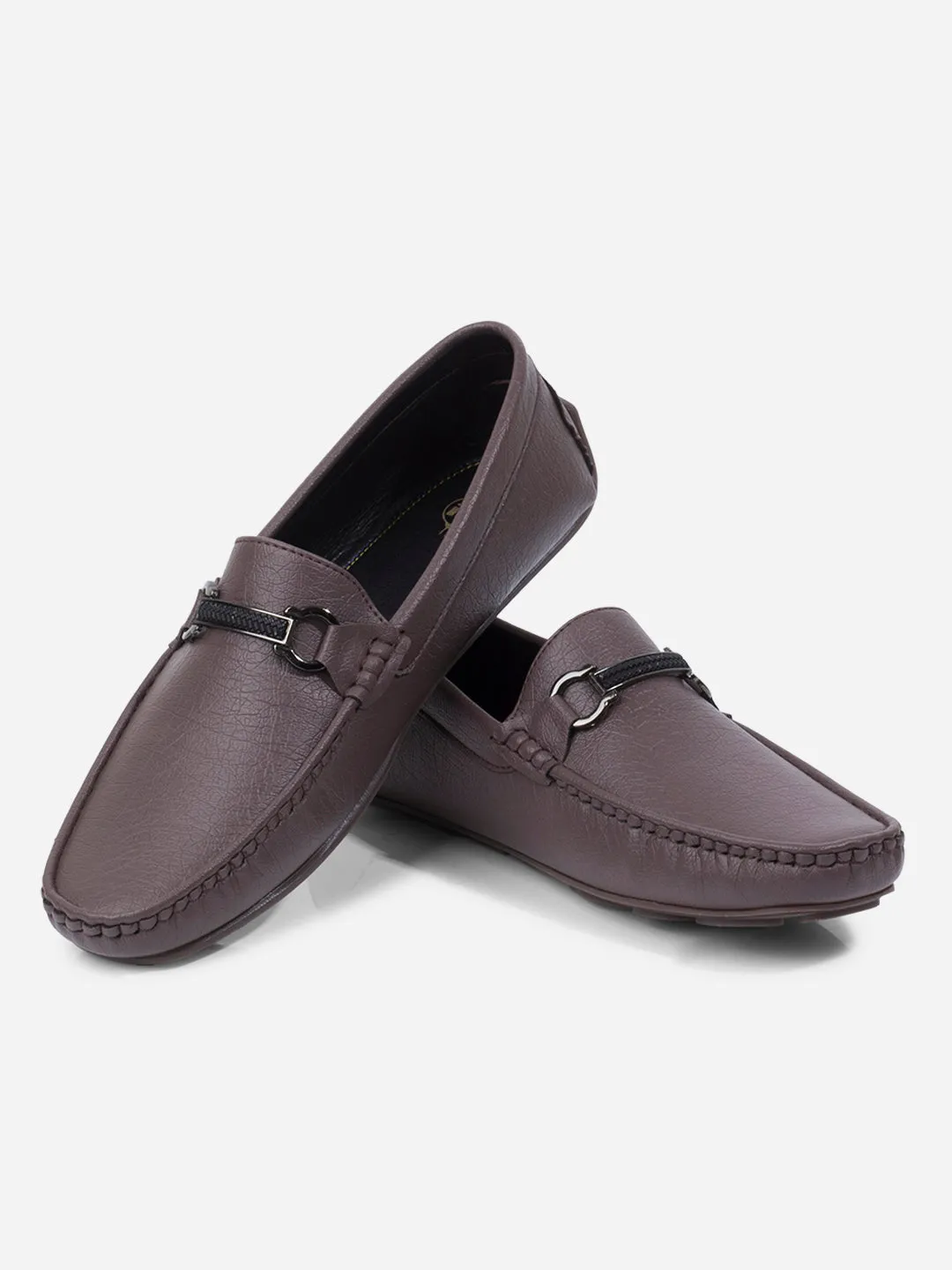 Men's Grey Moc Toe Buckle Loafer (IX4111)