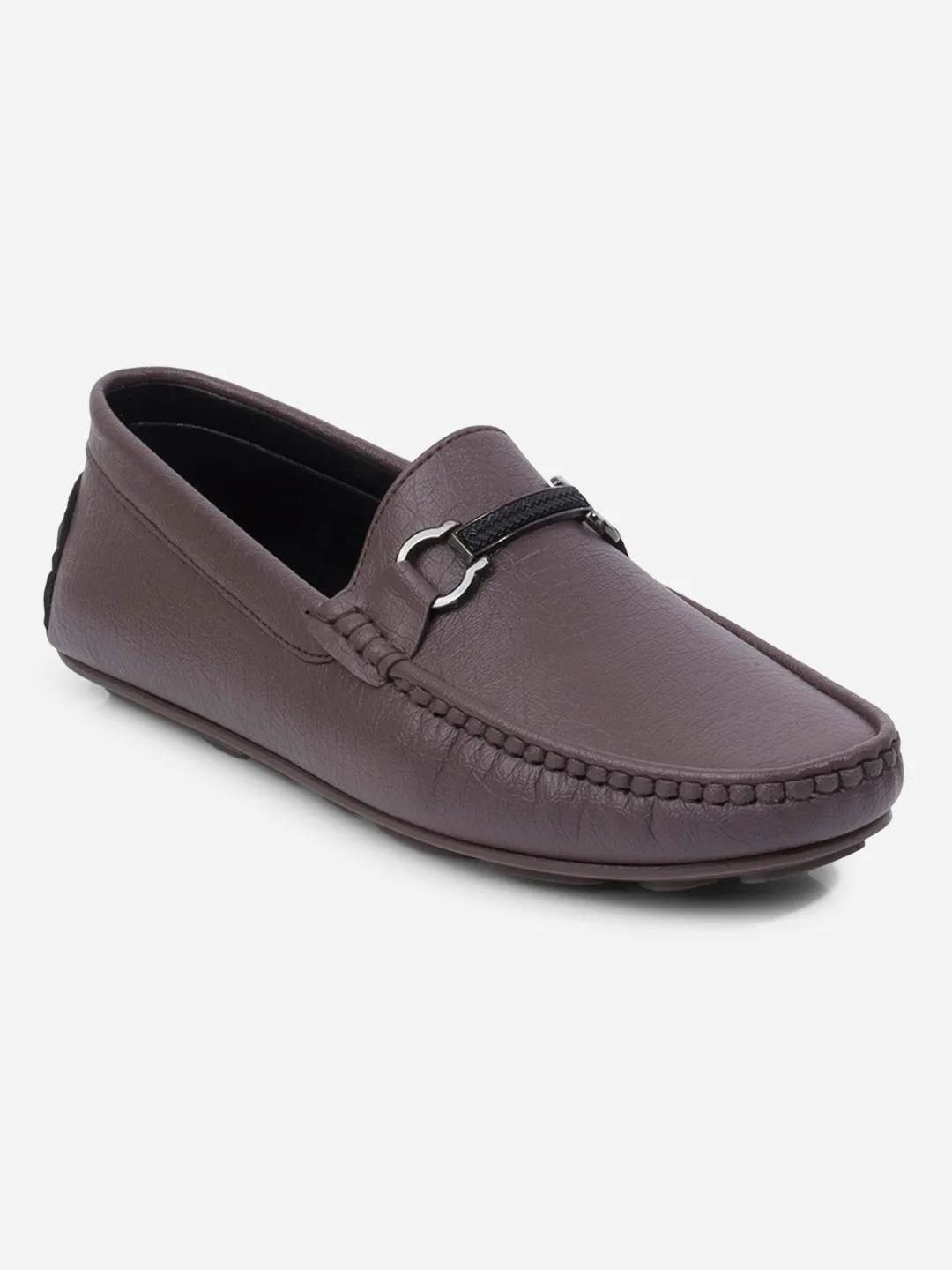 Men's Grey Moc Toe Buckle Loafer (IX4111)