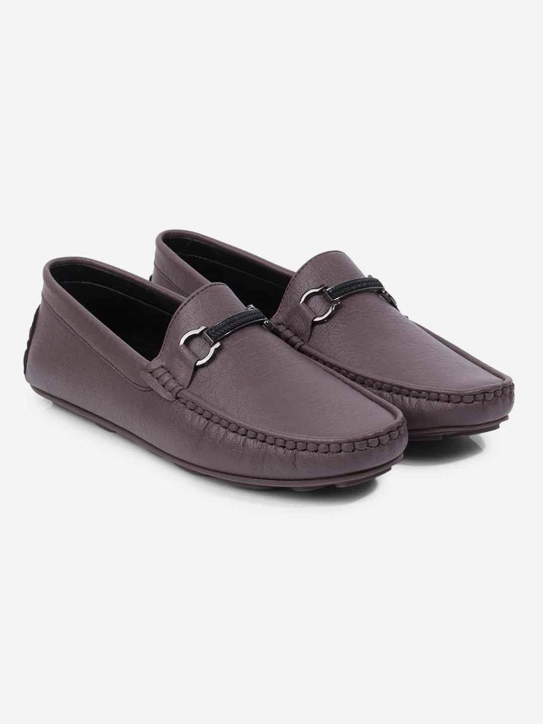 Men's Grey Moc Toe Buckle Loafer (IX4111)