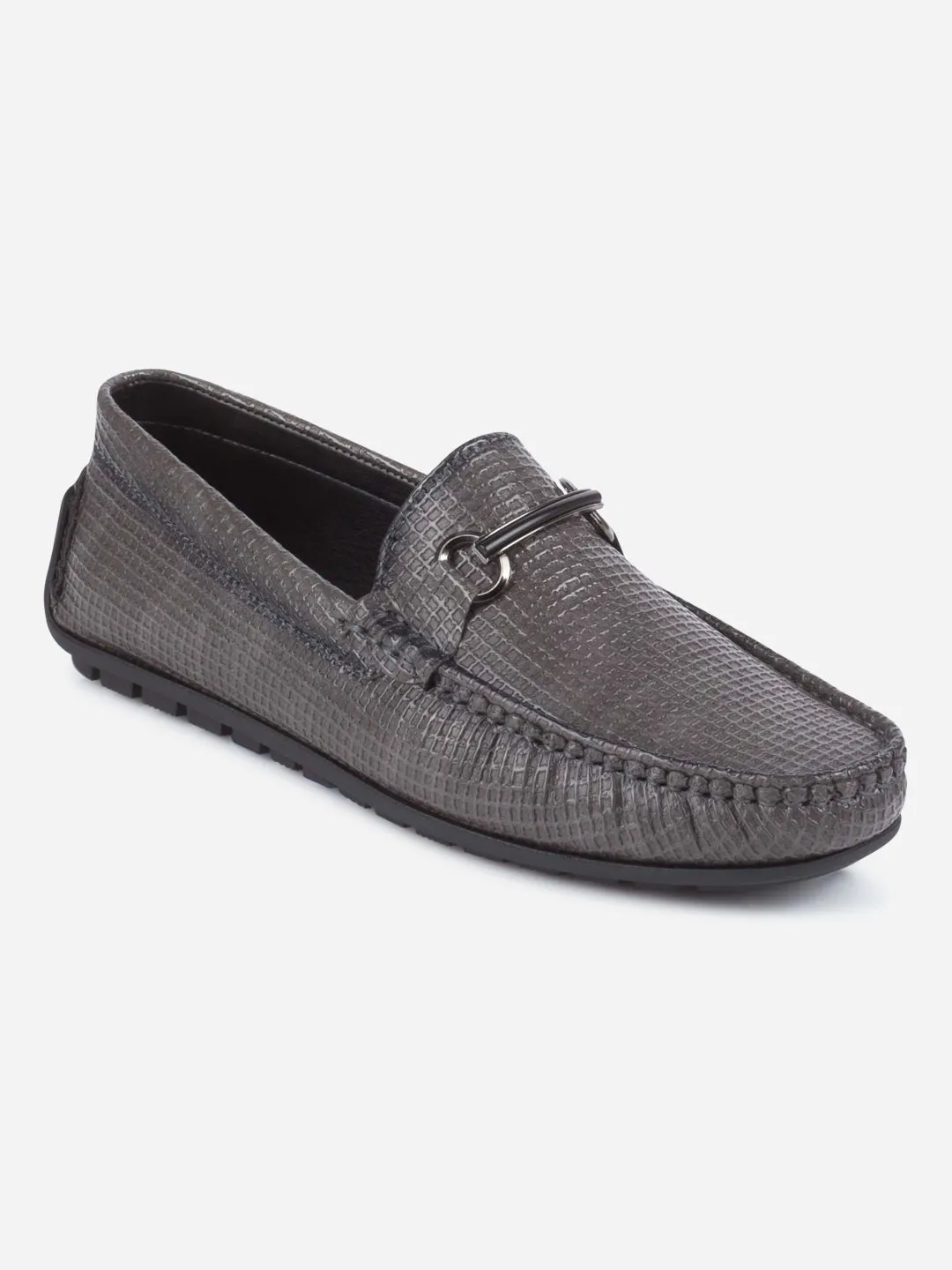 Men's Grey Moc Toe Casual Loafer (IX4108)