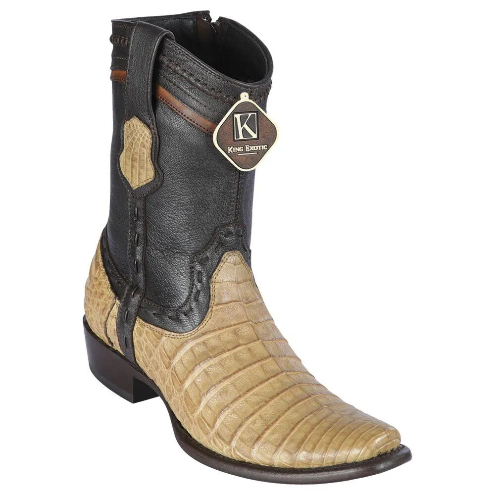 Men's King Exotic Caiman Belly Boots Dubai Toe Handcrafted Honey (479BG8251)